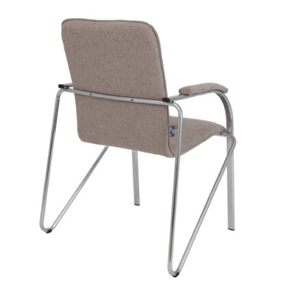 Scaun Ana, stofa, cadru cromat, culoare crem 60x88x58 cm - imagine 2