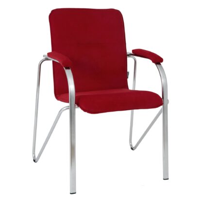 Scaun Ana, stofa, cadru cromat, culoare rosu 60x88x58 cm