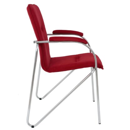 Scaun Ana, stofa, cadru cromat, culoare rosu 60x88x58 cm - imagine 5