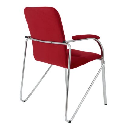Scaun Ana, stofa, cadru cromat, culoare rosu 60x88x58 cm - imagine 4