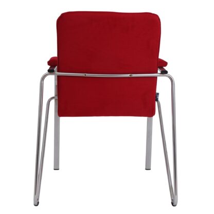 Scaun Ana, stofa, cadru cromat, culoare rosu 60x88x58 cm - imagine 3