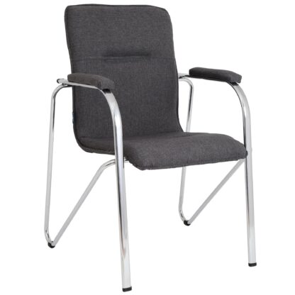 Scaun Ana, stofa, cadru cromat, culoare gri 60x88x58 cm