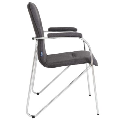 Scaun Ana, stofa, cadru cromat, culoare gri 60x88x58 cm - imagine 3