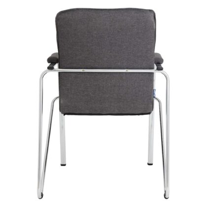 Scaun Ana, stofa, cadru cromat, culoare gri 60x88x58 cm - imagine 2