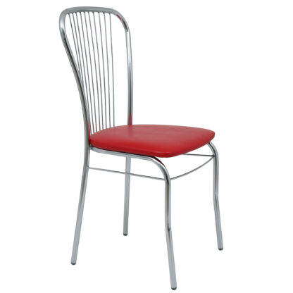 Scaun Arco, 93x45x48 cm, rosu G16, cadru metalic cromat, stofa