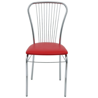 Scaun Arco, 93x45x48 cm, rosu G16, cadru metalic cromat, stofa - imagine 2
