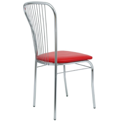 Scaun Arco, 93x45x48 cm, rosu G16, cadru metalic cromat, stofa - imagine 3