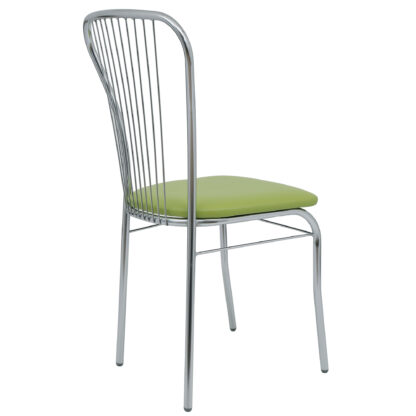Scaun Arco, cadru cromat, verde, imitatie piele, 93x48x45 cm - imagine 4