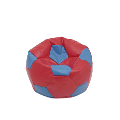 Fotoliu tip minge Baby Ball, Bean Bag, rosu-albastru, imitatie piele, 59 cm