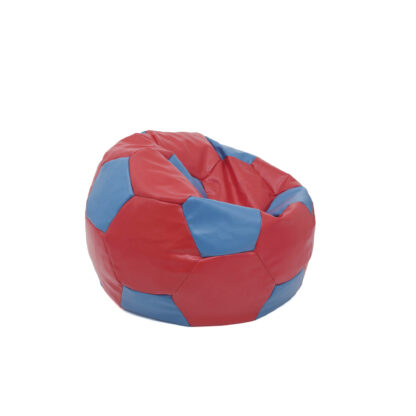 Fotoliu tip minge Baby Ball, Bean Bag, rosu-albastru, imitatie piele, 59 cm - imagine 2