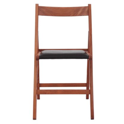 Scaun Basic Tapitat, cadru cires, wenge, imitatie piele, 78.5x42.5x49 cm - imagine 6