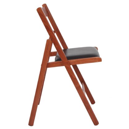 Scaun Basic Tapitat, cadru cires, wenge, imitatie piele, 78.5x42.5x49 cm - imagine 5