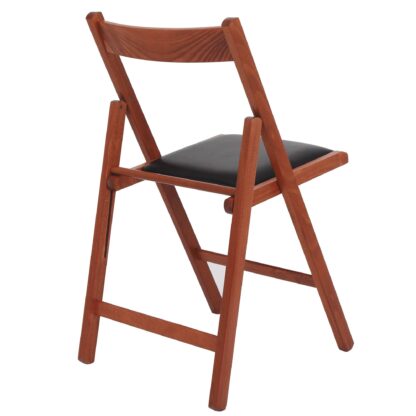 Scaun Basic Tapitat, cadru cires, wenge, imitatie piele, 78.5x42.5x49 cm - imagine 4
