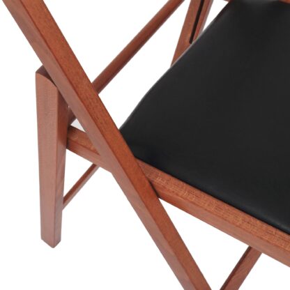 Scaun Basic Tapitat, cadru cires, wenge, imitatie piele, 78.5x42.5x49 cm - imagine 2