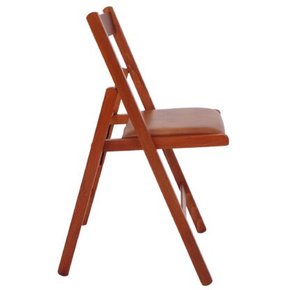 Scaun Basic Tapitat, cadru cires, cognac, imitatie piele, 78.5x42.5x49 cm - imagine 5