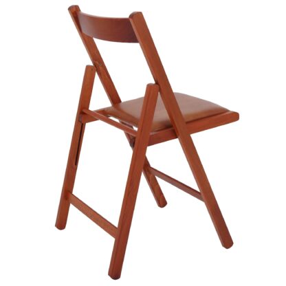 Scaun Basic Tapitat, cadru cires, cognac, imitatie piele, 78.5x42.5x49 cm - imagine 4