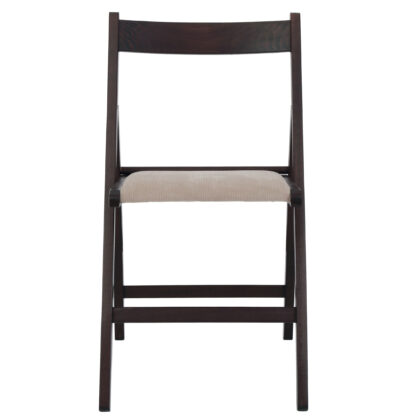 Scaun Basic Tapitat, cadru wenge, crem, stofa, 78.5×42.5×49 cm - imagine 3