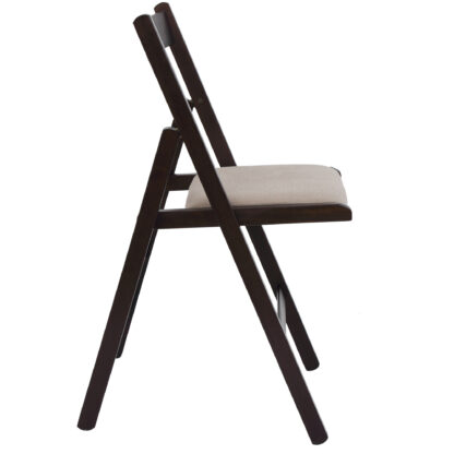 Scaun Basic Tapitat, cadru wenge, crem, stofa, 78.5×42.5×49 cm - imagine 2