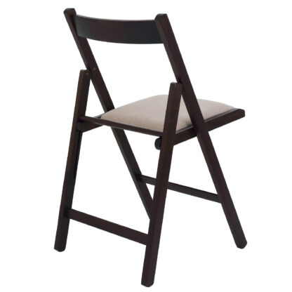 Scaun Basic Tapitat, cadru wenge, crem, stofa, 78.5×42.5×49 cm - imagine 5