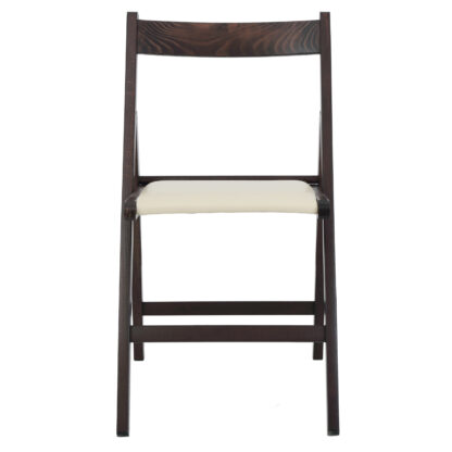 Scaun Basic Tapitat, cadru wenge, crem, piele ecologica, 78.5×42.5×49 cm - imagine 5
