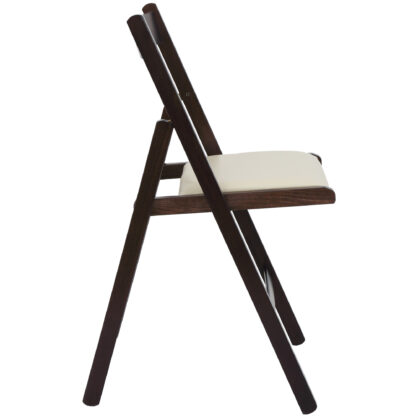 Scaun Basic Tapitat, cadru wenge, crem, piele ecologica, 78.5×42.5×49 cm - imagine 4
