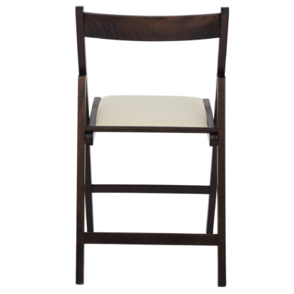 Scaun Basic Tapitat, cadru wenge, crem, piele ecologica, 78.5×42.5×49 cm - imagine 2