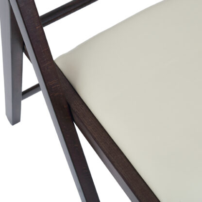 Scaun Basic Tapitat, cadru wenge, crem, piele ecologica, 78.5×42.5×49 cm - imagine 6