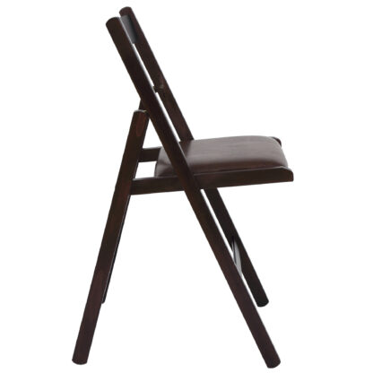 Scaun Basic Tapitat, cadru wenge, wenge, piele ecologica, 78.5×42.5×49 cm - imagine 3