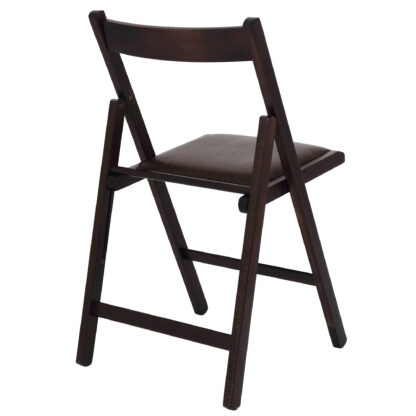 Scaun Basic Tapitat, cadru wenge, wenge, piele ecologica, 78.5×42.5×49 cm - imagine 2