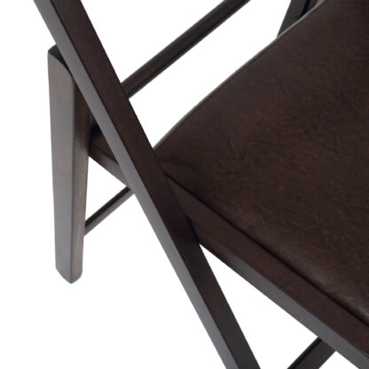 Scaun Basic Tapitat, cadru wenge, wenge, piele ecologica, 78.5×42.5×49 cm - imagine 5