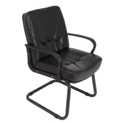 Scaun de birou Boss V, piele ecologica, negru - imagine 2