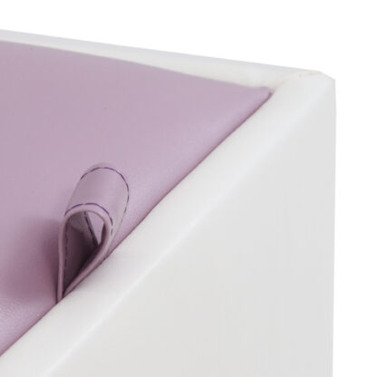 Taburet Box, alb-mov, imitatie piele, 41x37x37 cm - imagine 5