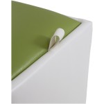 Taburet Box, alb-verde, imitatie piele, 41x37x37 cm - imagine 7