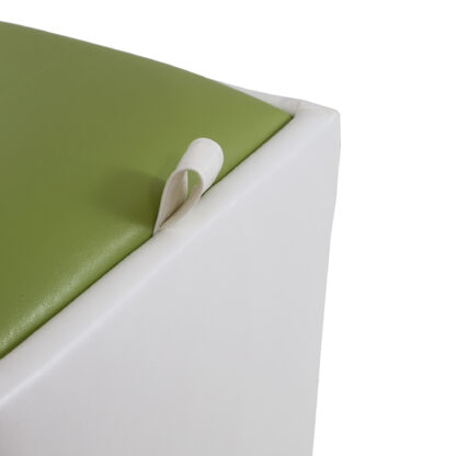 Taburet Box, alb-verde, imitatie piele, 41x37x37 cm - imagine 7