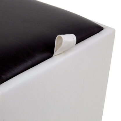 Taburet Box, alb-wenge, imitatie piele, 41x37x37 cm - imagine 4