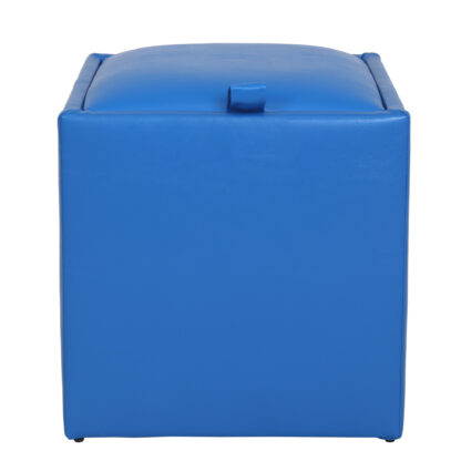 Taburet Box, albastru, imitatie piele, 41x37x37 cm - imagine 2