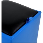 Taburet Box, albastru-negru, imitatie piele, 41x37x37 cm - imagine 6
