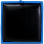Taburet Box, albastru-negru, imitatie piele, 41x37x37 cm - imagine 2