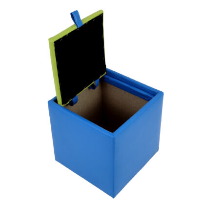 Taburet Box, albastru-verde, imitatie piele, 41x37x37 cm - imagine 6