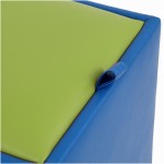 Taburet Box, albastru-verde, imitatie piele, 41x37x37 cm - imagine 4