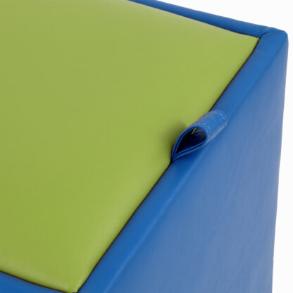 Taburet Box, albastru-verde, imitatie piele, 41x37x37 cm - imagine 4