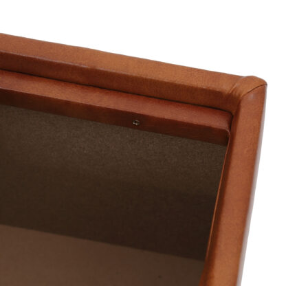 Taburet Box, cognac-crem, imitatie piele, 41x37x37 cm - imagine 4
