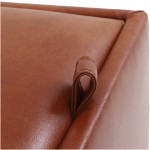 Taburet Box, cognac, imitatie piele, 41x37x37 cm - imagine 3