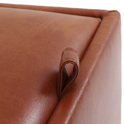 Taburet Box, cognac, imitatie piele, 41x37x37 cm - imagine 3