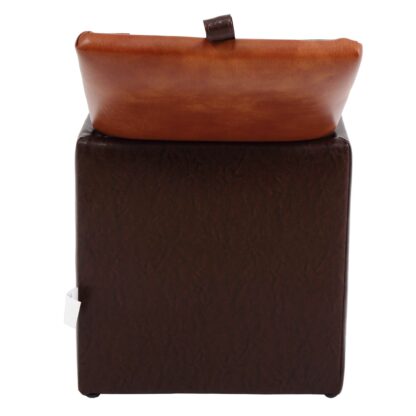 Taburet Box, maro-cognac, imitatie piele, 41x37x37 cm - imagine 4