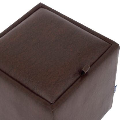 Taburet Box, maro, imitatie piele, 41x37x37 cm - imagine 2