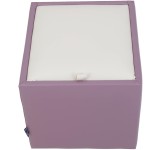 Taburet Box, mov-alb, imitatie piele, 41x37x37 cm - imagine 4