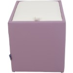 Taburet Box, mov-alb, imitatie piele, 41x37x37 cm - imagine 3