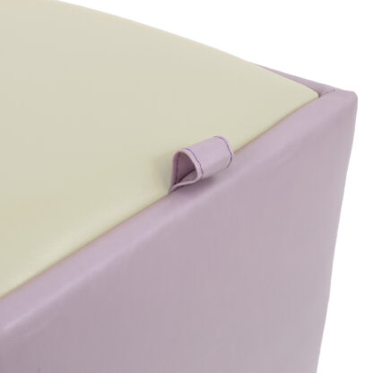 Taburet Box, mov-crem, imitatie piele, 41x37x37 cm - imagine 5