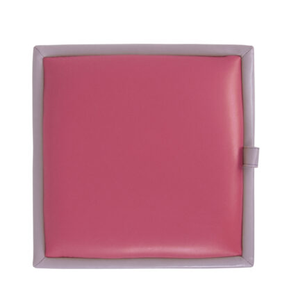 Taburet Box, mov-roz, imitatie piele, 41x37x37 cm - imagine 2